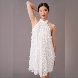 Eva Franco White Textured Mini Dress